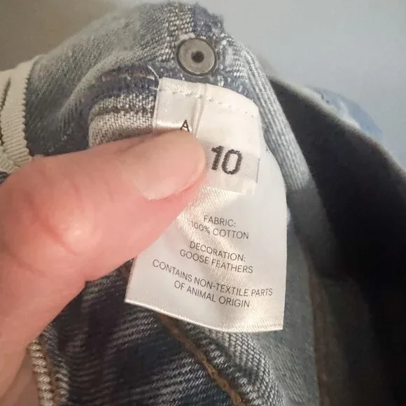 NWT Area Blue Flower Corsage Denim Strapless Dress 10